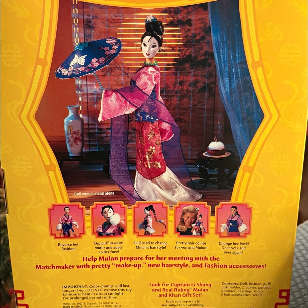 Mulan Doll with Pink and Purple Outfit
